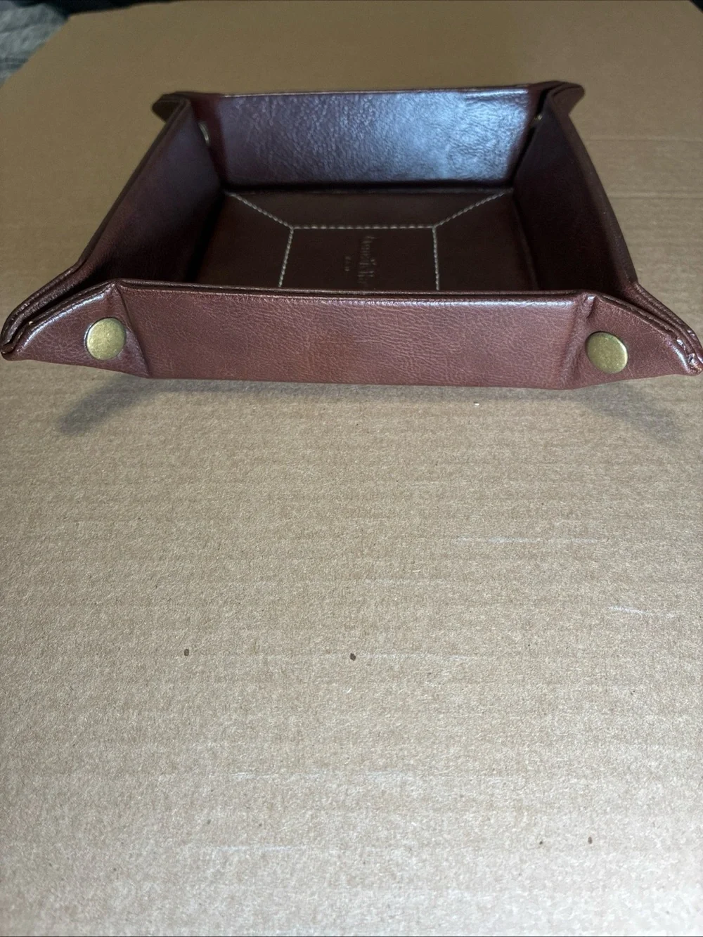 Goodfellow & Co Dark Brown Leather Catchall Tray